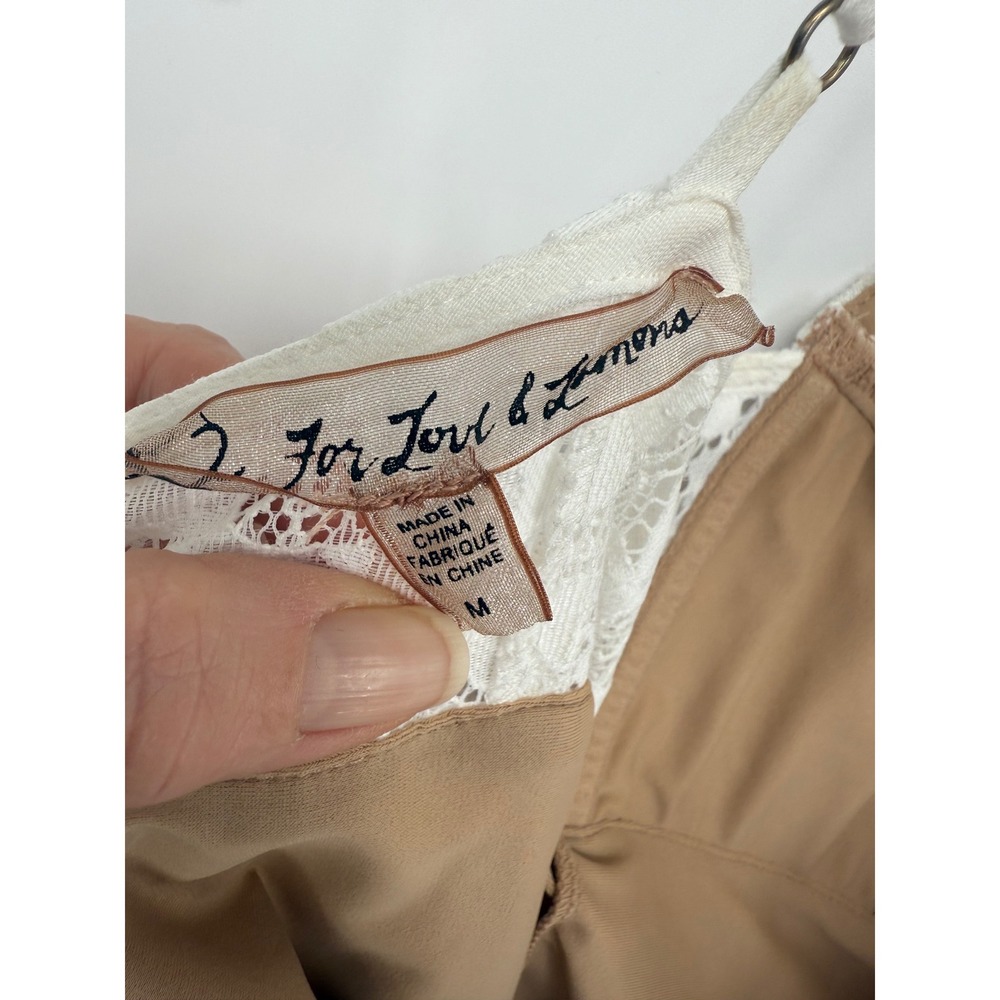 For‎ Love and Lemons White Lace Midi Dress Deep V Neck Size M Sheer Fairy Bride - Picture 9 of 16